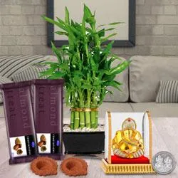 Exquisite 2 Tier Lucky Bamboo Combo Gift