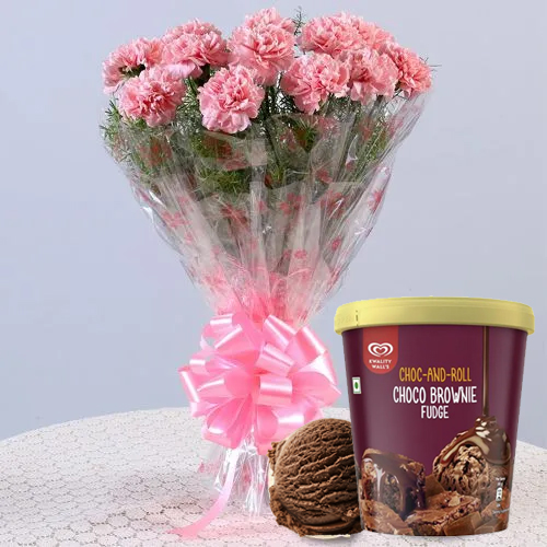 Pink Carnations N Creamy Choco Brownie Fudge