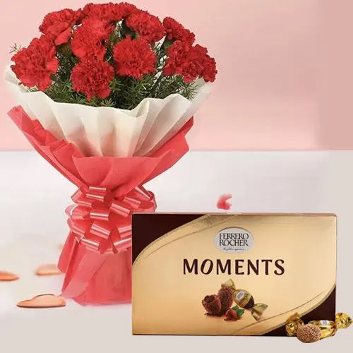 Red Carnations with Ferrero Moments