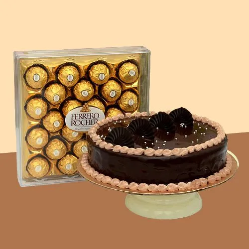 Ecstatic Ferrero Rocher N Chocolate Cake Combo
