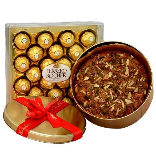 Yummy Treat of Ferrero Rocher Chocolate N Dry Fruit Cake