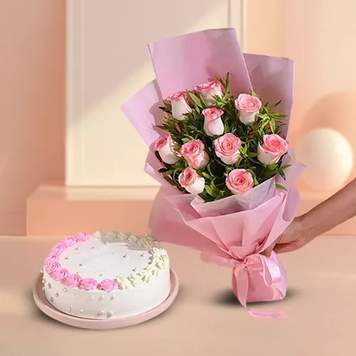 Pink Rose  N  Cake Surprise