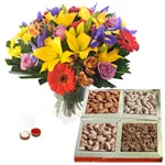 Mixed Flower Bouquet with Dry Fruits