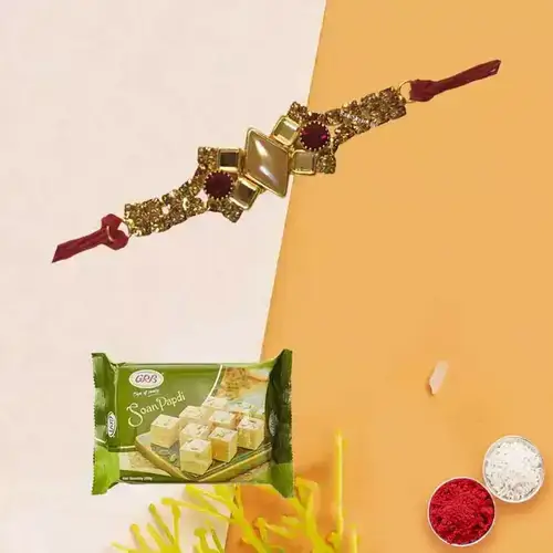 Spectacular Haldiram's Soan Papri with a Splendid Rakhi