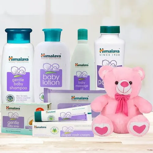 Marvelous Baby Care Gift Pack from Himalaya with Teddy