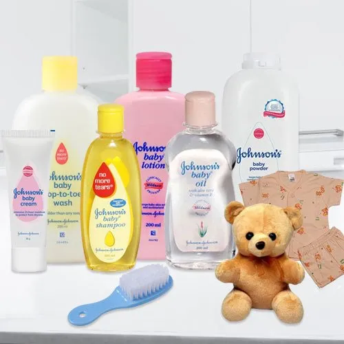 Amazing Johnson Baby Care Gift Collection with Teddy