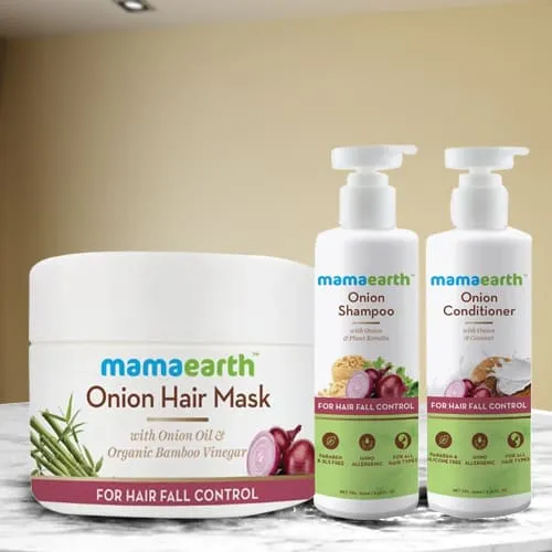 Beautifying Mamaearth Onion Anti Hairfall Spa Kit