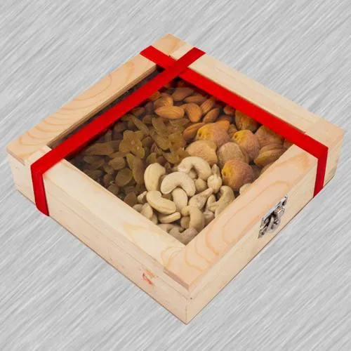 Wooden Box of Sorted Dry Fruits