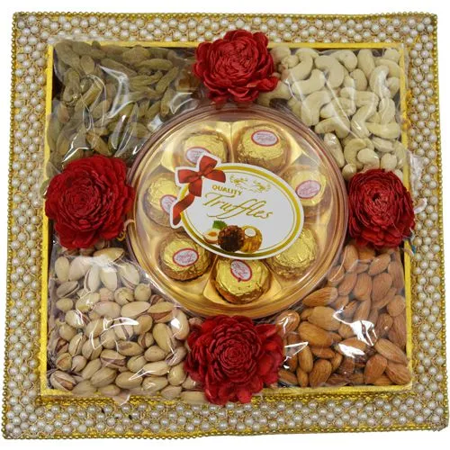 Fancy Pearl Décor Dry Fruits Tray