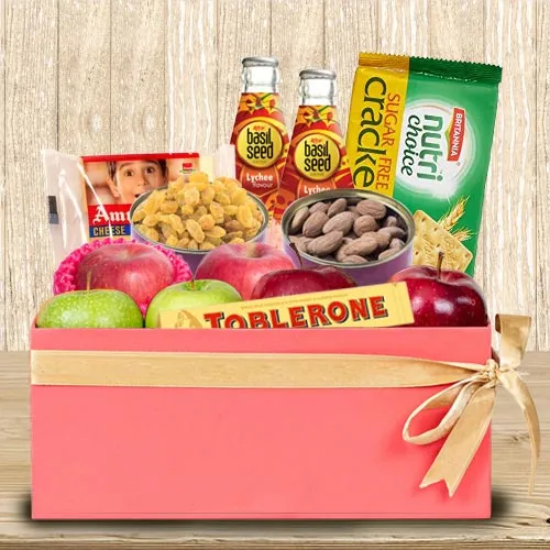 Enticing Box of Fresh Fruits N Assortments