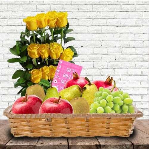 Fruits n Flowers for Get Well Soon