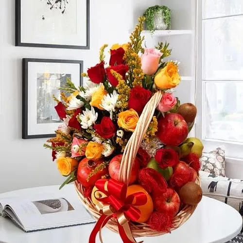 Heavenly Basket of Fruits n Blooms