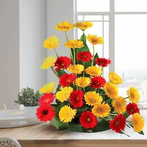 Pretty Arrangement of Fresh 30 Assorted Gerberas