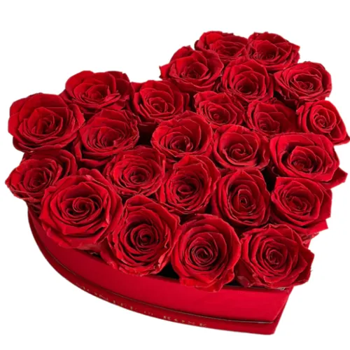 Gift of Heart Shaped Red Rose Arrangement