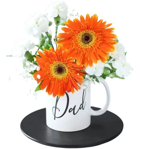 Stunning Arrangement of Florals in Dad Printed Mug