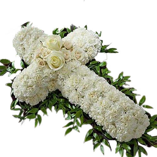 Special Carnations N Roses Cross Arrangement