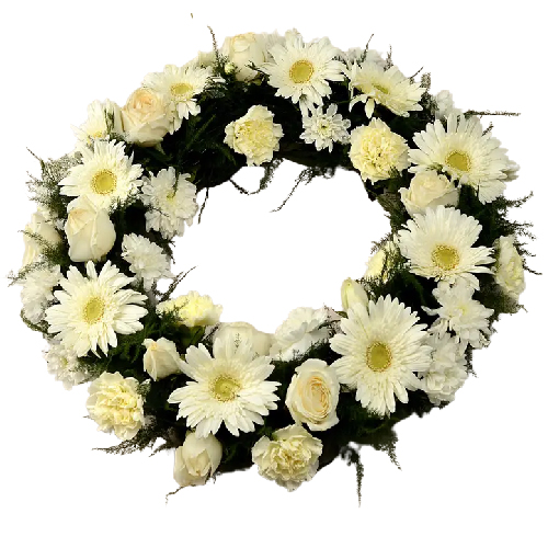 Exclusive Mixed Flowers Sympathy Wreath