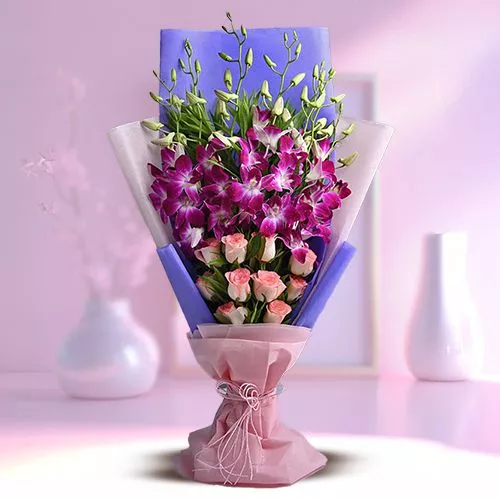 Timeless Orchids N Roses Elegance Bouquet