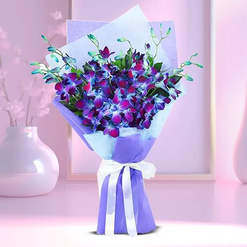 Elegant Blue Orchid Ensemble