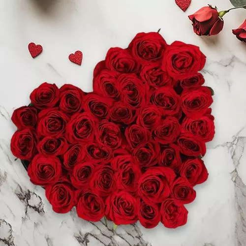 Blooming Roses Heart Arrangement