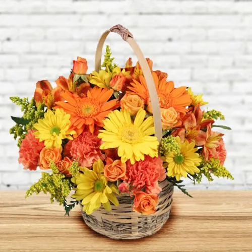 Pretty Basket of Seasonal Flowers