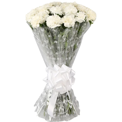Pretty White Carnations Bouquet