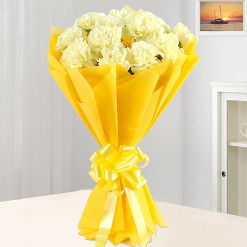 Lovely Bouquet of Yellow Carnations