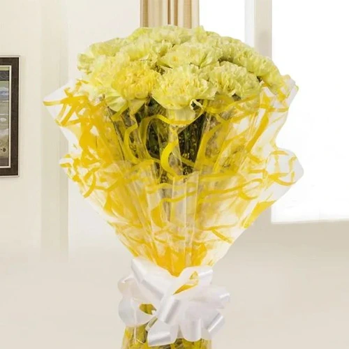Glorious Bouquet of Yellow Carnations