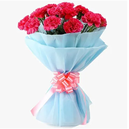 Hand Arranged Bouquet of Pink Carnations