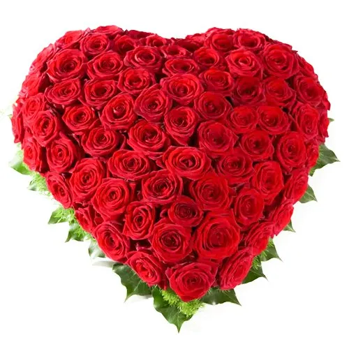 Impressive Heart Shaped Roses Arrangement