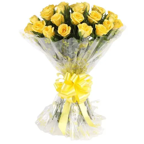 Cheerful Yellow Roses Bouquet