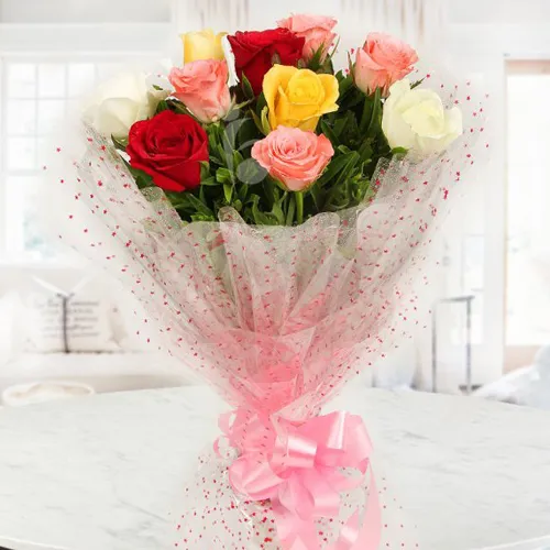 Birthday flowers pink roses bouquet free delivery