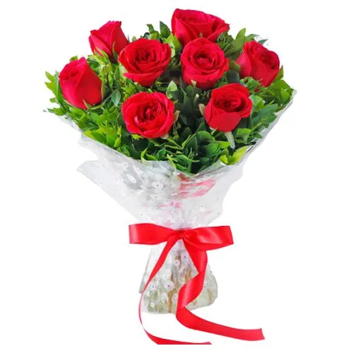 Charming Bouquet of Red Roses