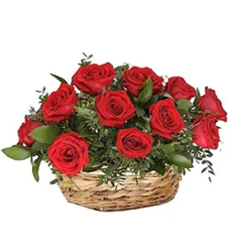 Ravishing Red Roses Basket Arrangement