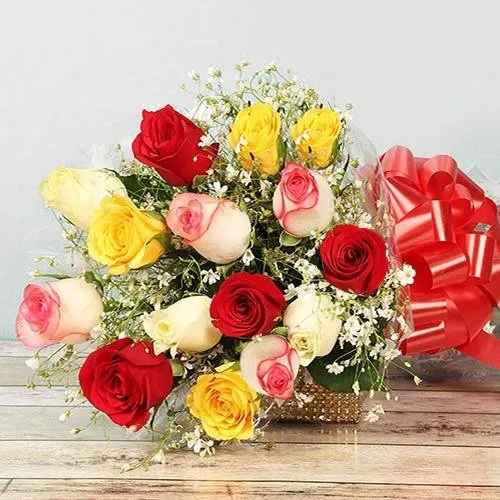 Blooming Motherly Love Bouquet of Colorful Roses