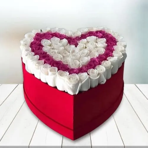 Striking Heart Box of Rosy