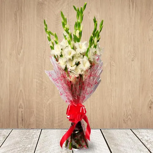 White Gladiolus Grace Bouquet