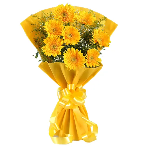 Pretty Yellow Gerberas Bouquet