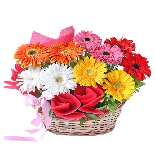 Colorful Gerberas Basket