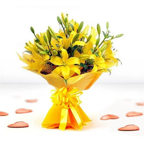 Shimmering Yellow Lilies