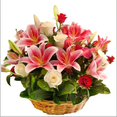 Beautiful Lilies N Roses Arrangement