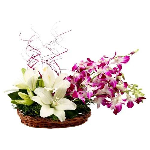 Amazing Lilies N Orchids Basket
