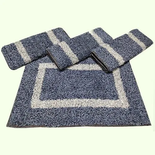 Superb Set of 4 Piece Cotton Made Bath Mat