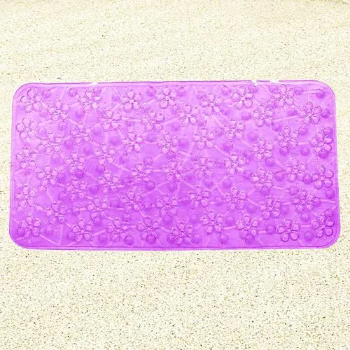 Fancy Checkered PVC Bath Mat with Suction Cups