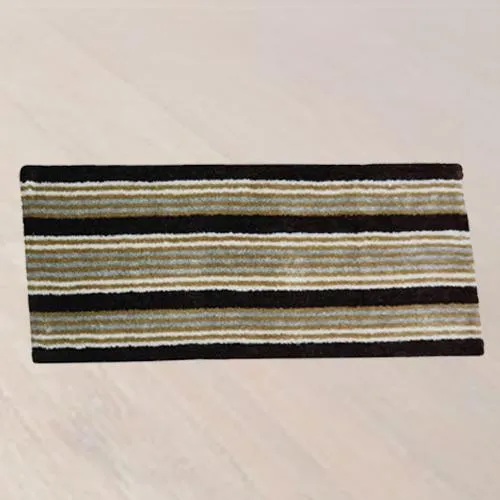 Splendid Modern Stripes Microfibre Polyester Shaggy Bedside Runner