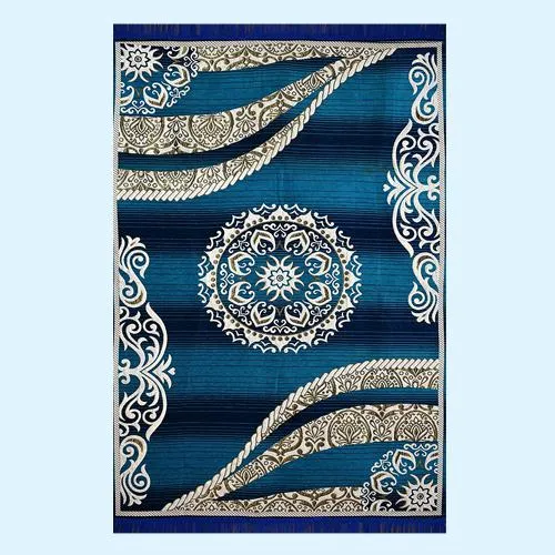 Spendid Sky Blue Floral Carpet