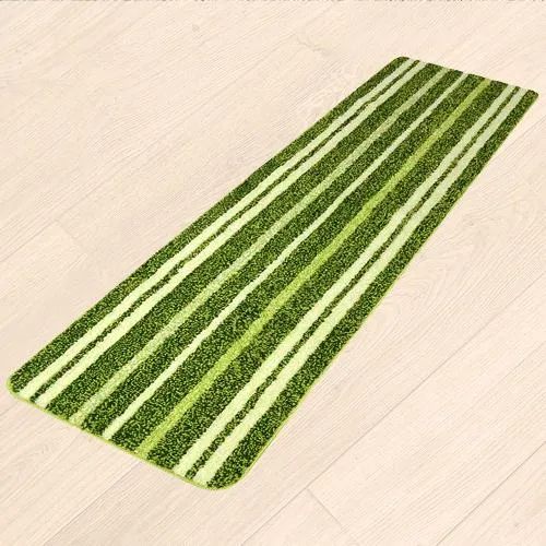 Amazing Green Soft Microfiber Anti Slip Bedside Runner