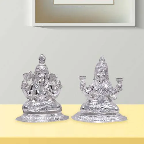 Marvelous Silver Laxmi Ganesha
