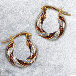 Beautiful Gold Toned Metal Looped Earrings Set