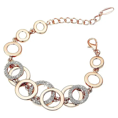 Elegant 18k Rose Gold Crystal Bracelet